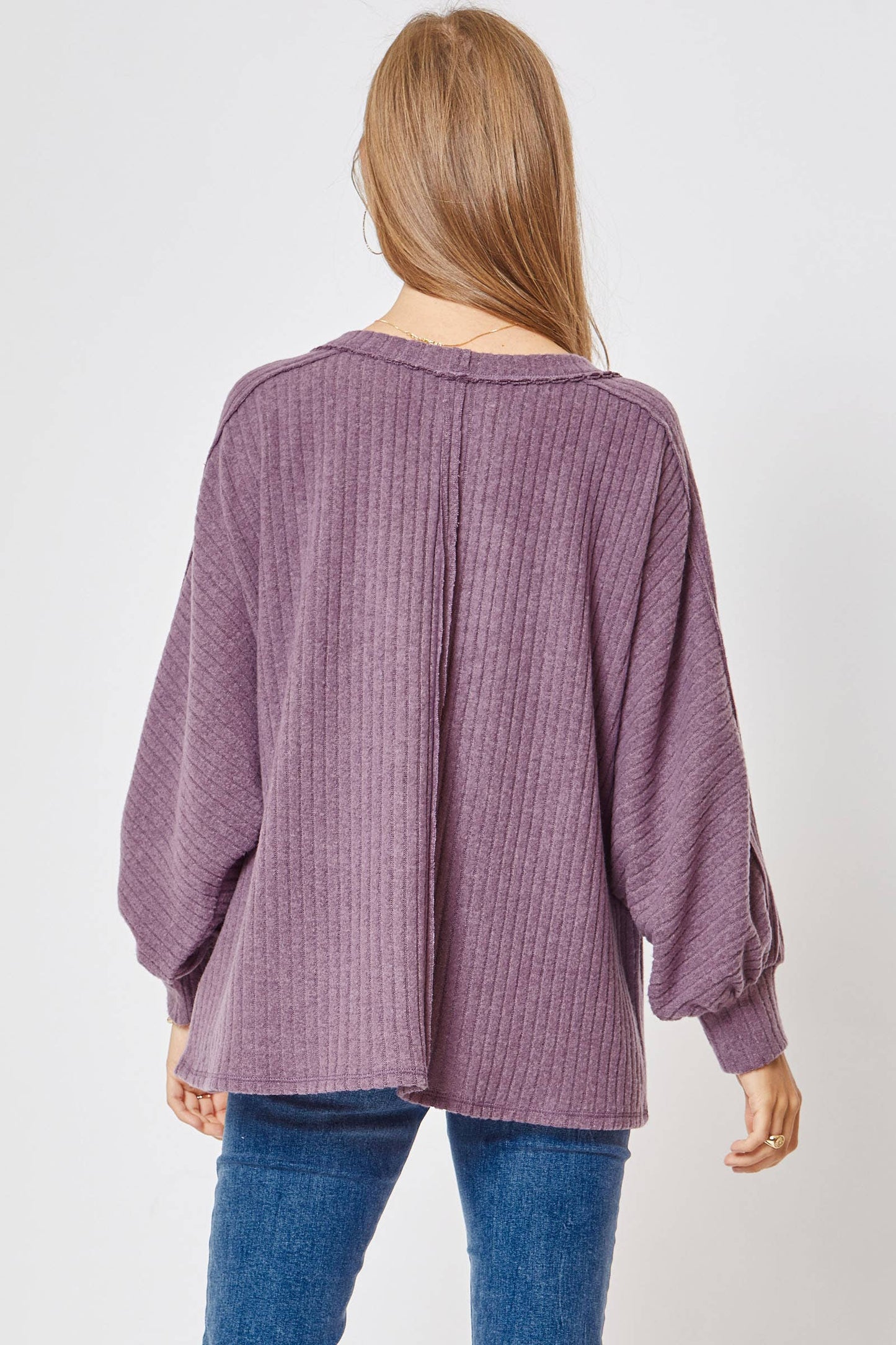 Soft Ribbed Lavender Top