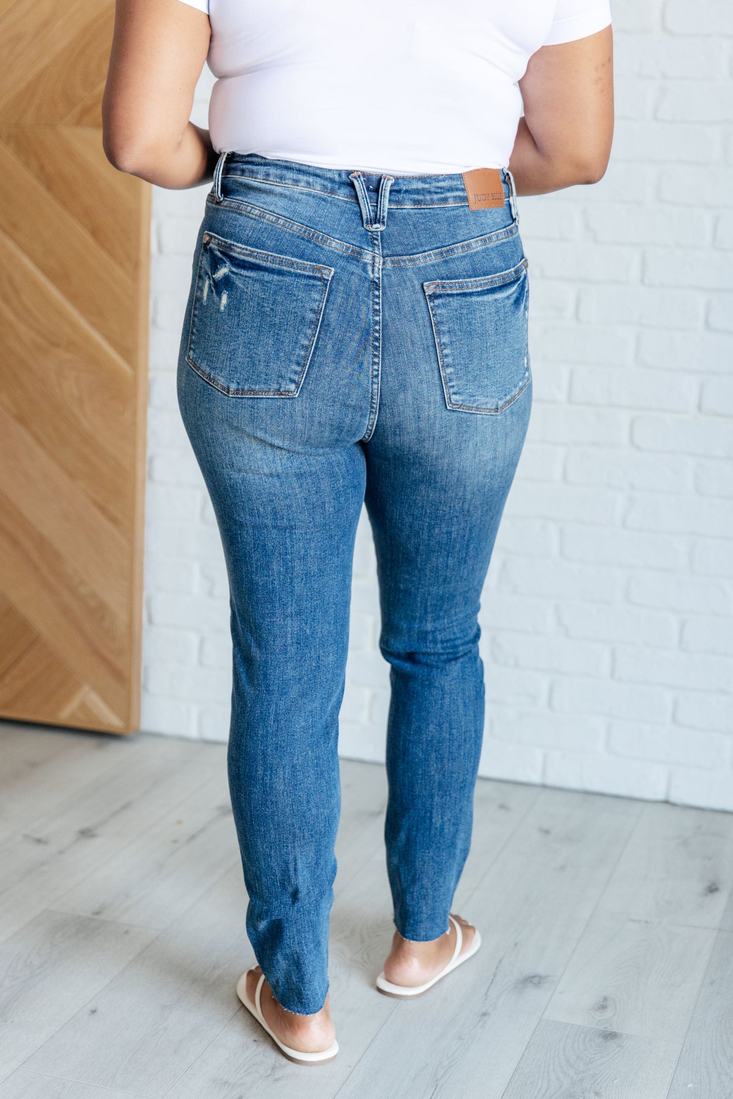 Judy Blue Alba High Rise Distressed Hem Skinny Jeans