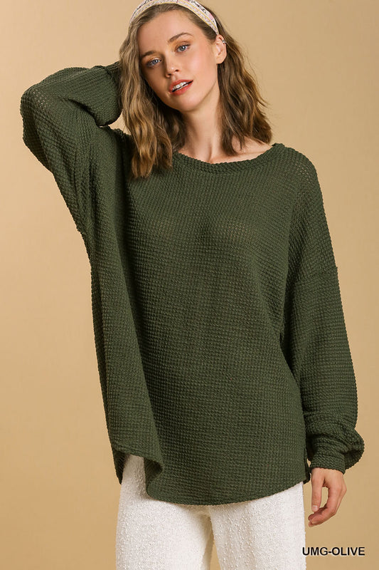 Umgee Waffle Knit Top