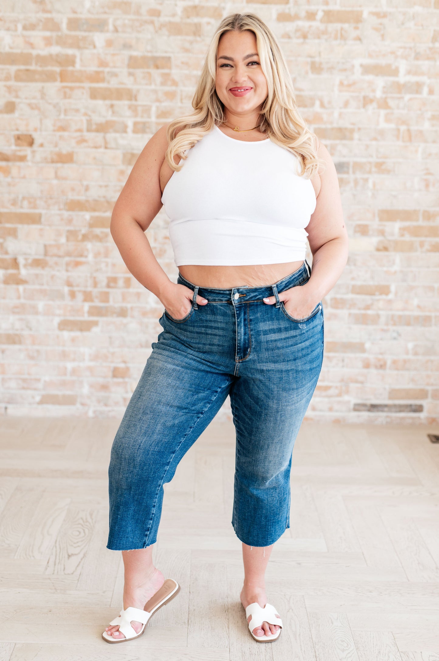 Judy Blue Hayes Wide Leg Crop Jeans