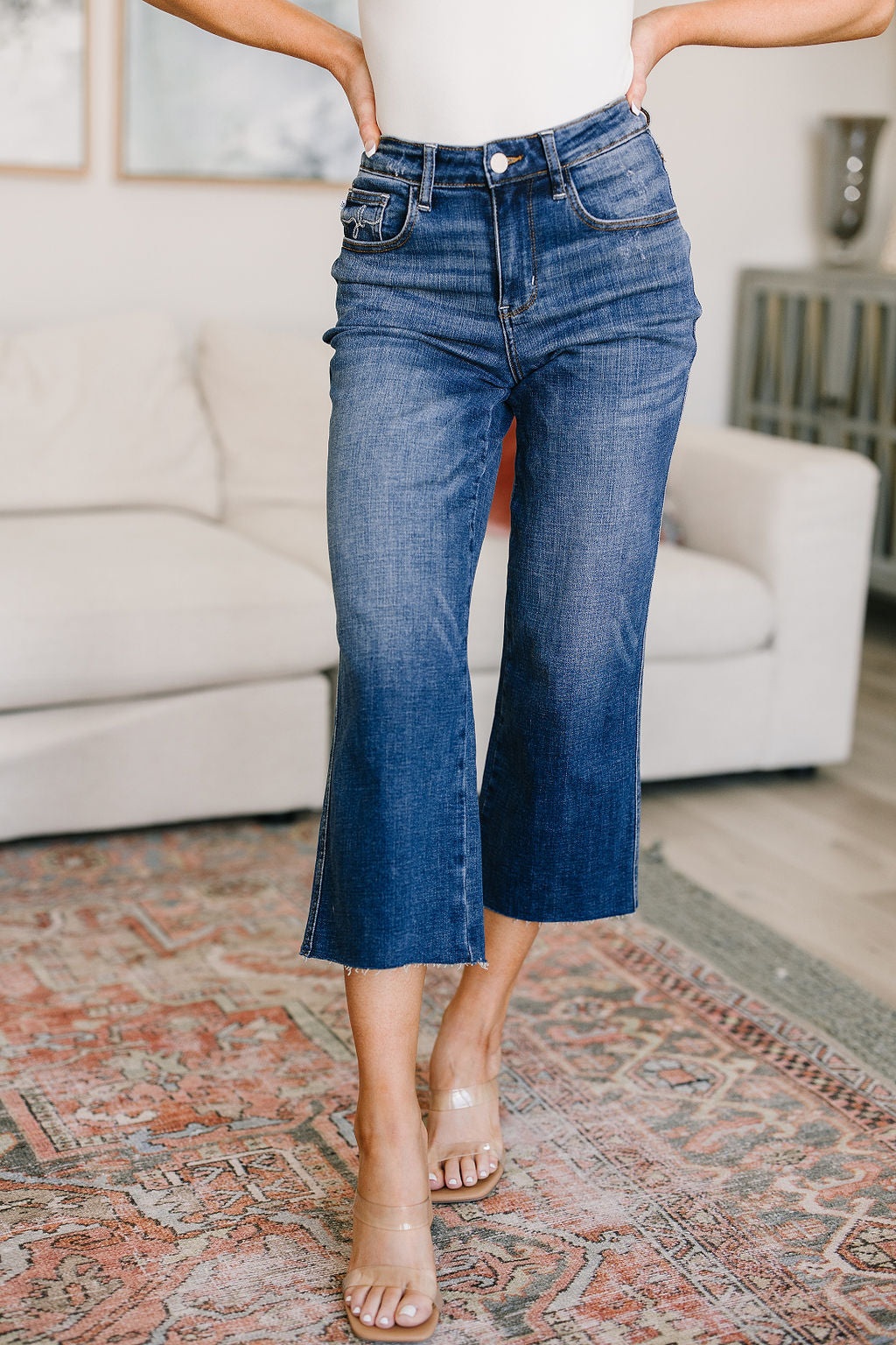 Judy Blue Hayes Wide Leg Crop Jeans