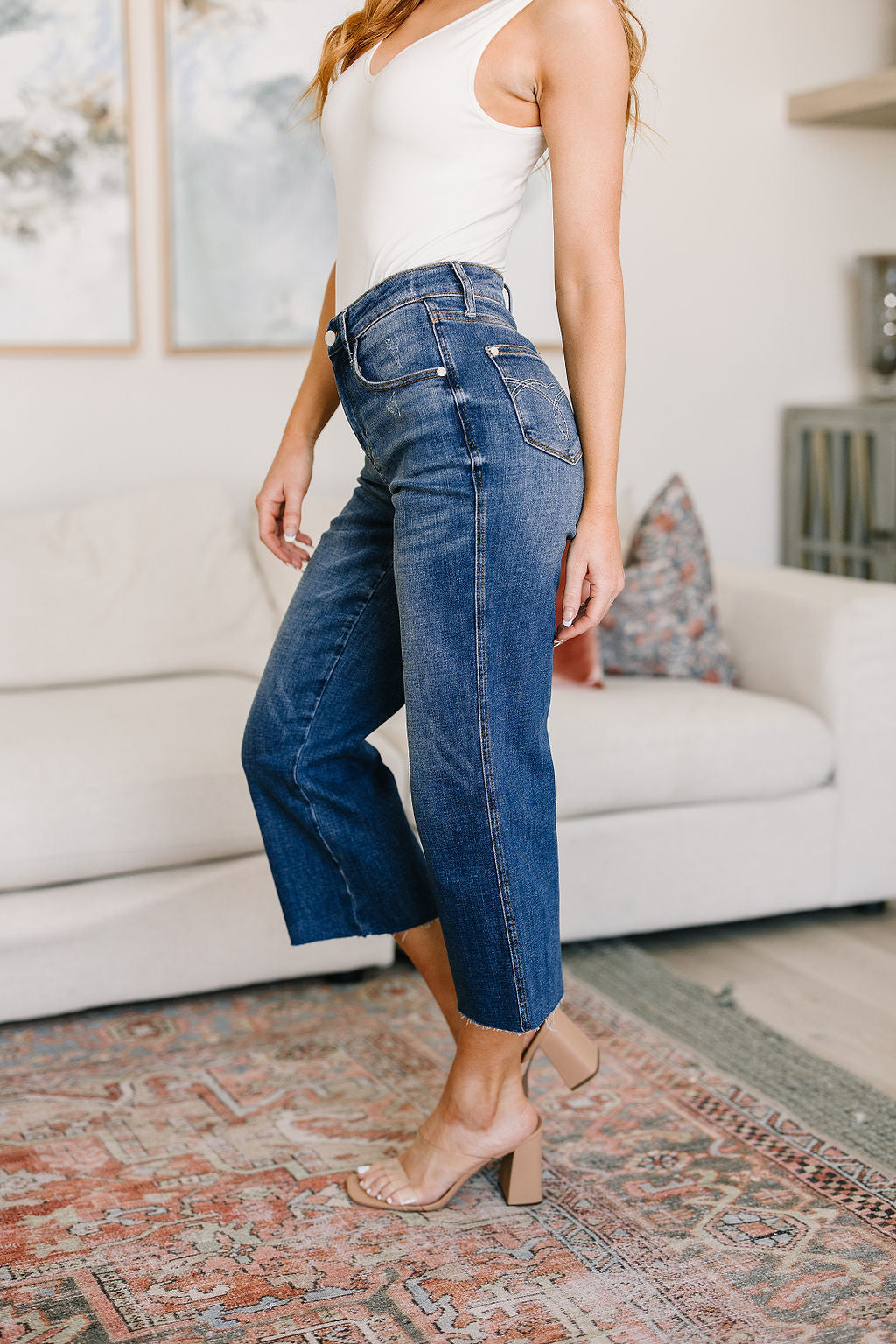 Judy Blue Hayes Wide Leg Crop Jeans