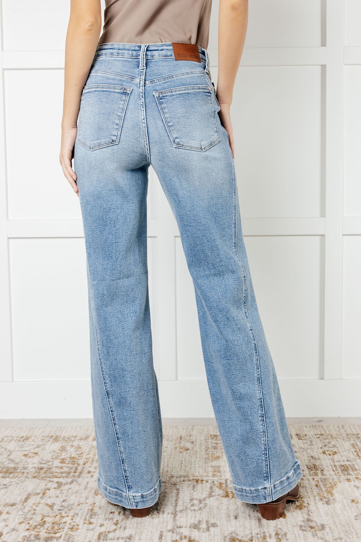 Judy Blue Melia Side Seam Detail Wide Leg Jeans