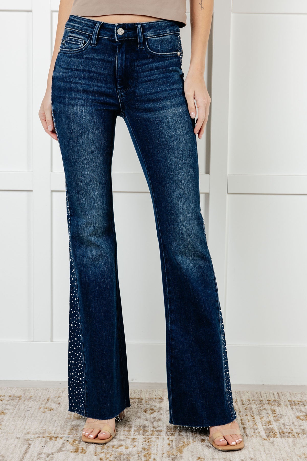 Judy Blue Shannon Rhinestone Detail Flare Jeans