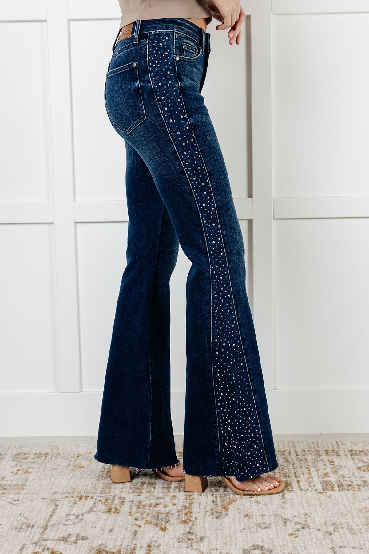 Judy Blue Shannon Rhinestone Detail Flare Jeans