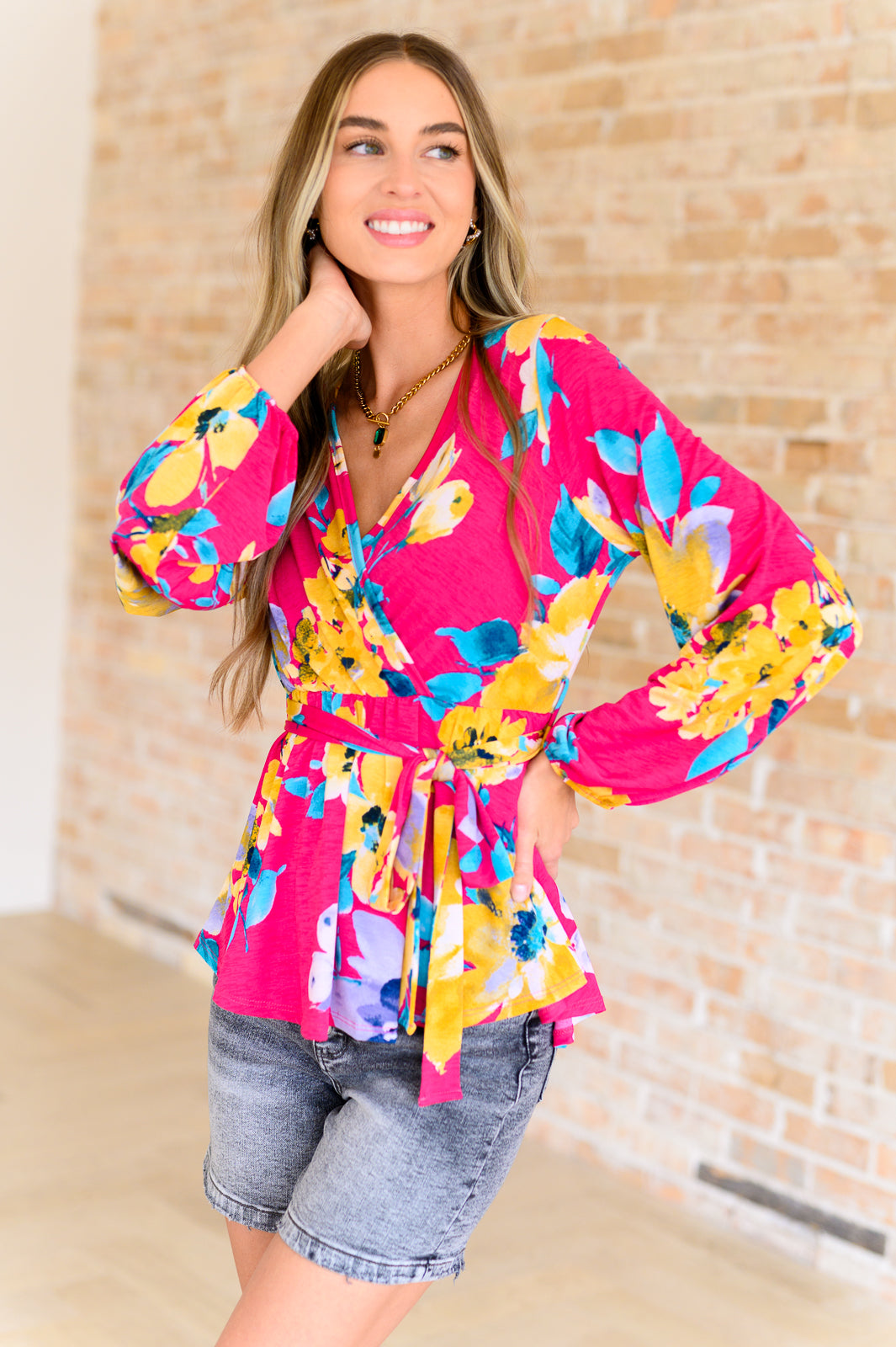 Spring to Be Sprung V-Neck Floral Blouse