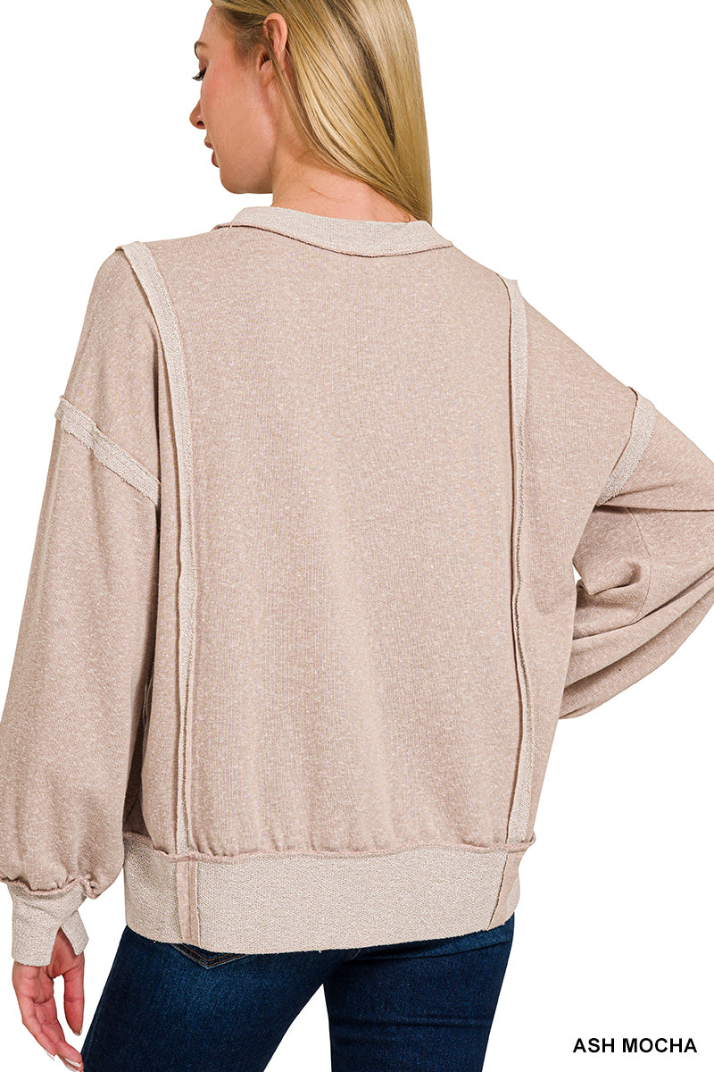 French Terry Exposed Seam Sweatshirt