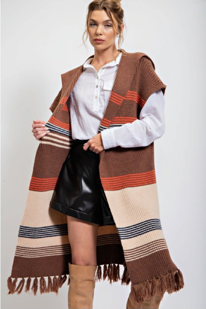 Santa Fe Striped Duster Cardigan