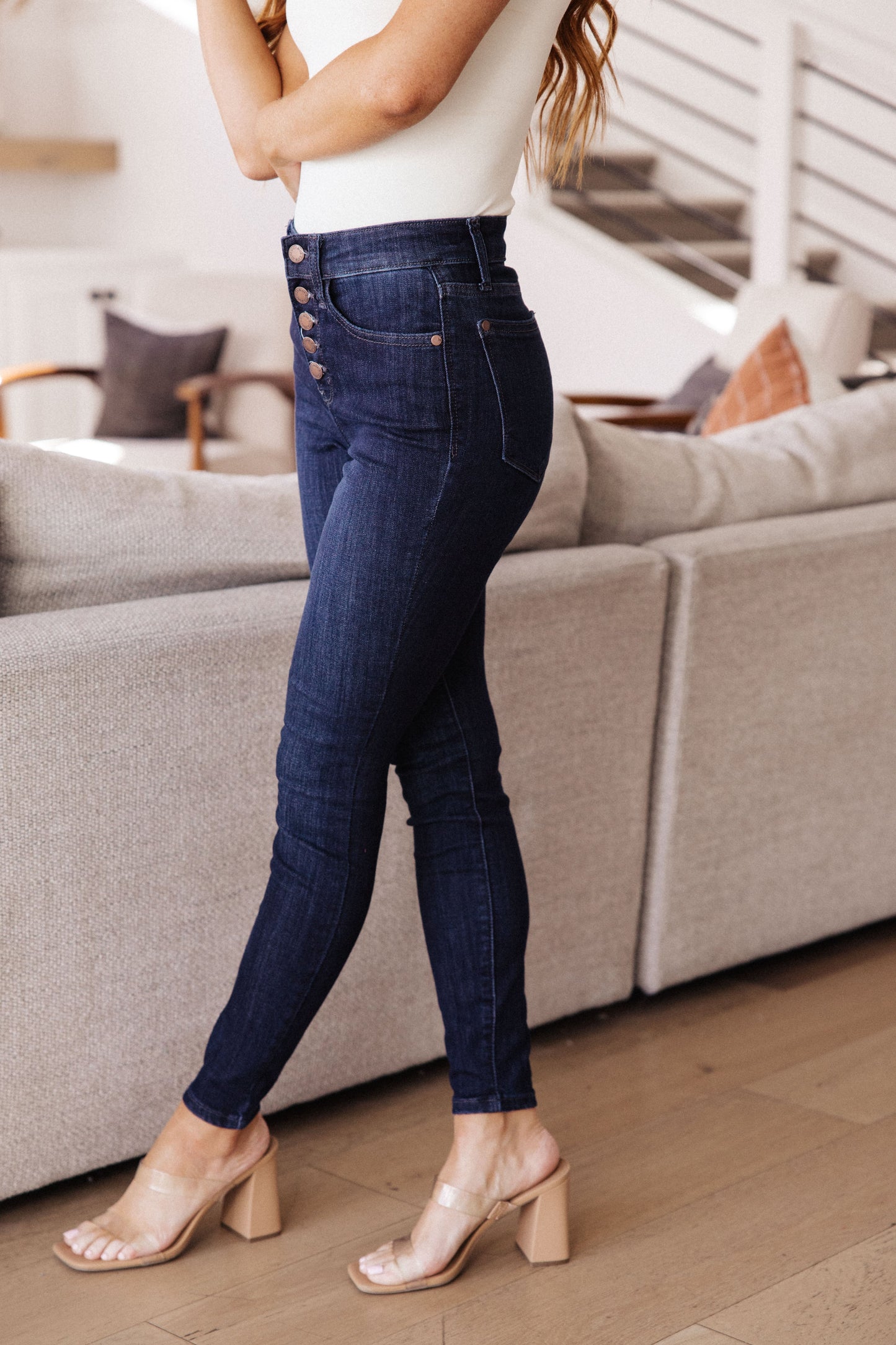 Judy Blue Celecia Hand Sanded Resin Skinny Jeans