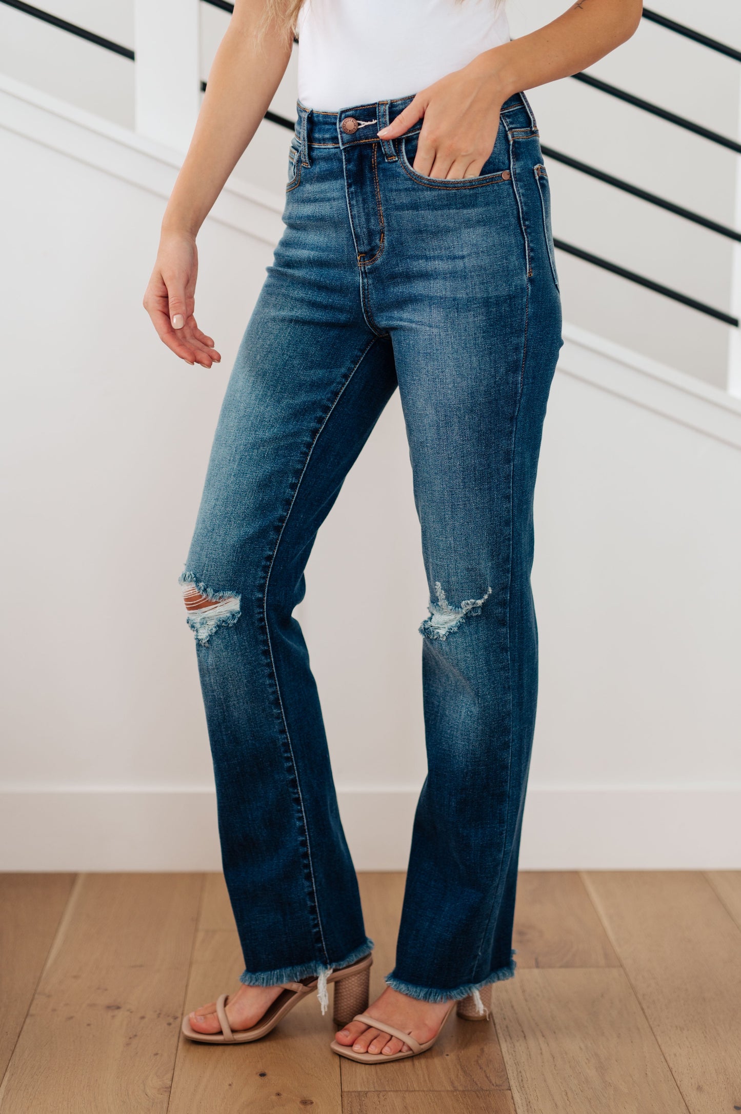 Judy Blue Morgan Distressed Straight Jeans